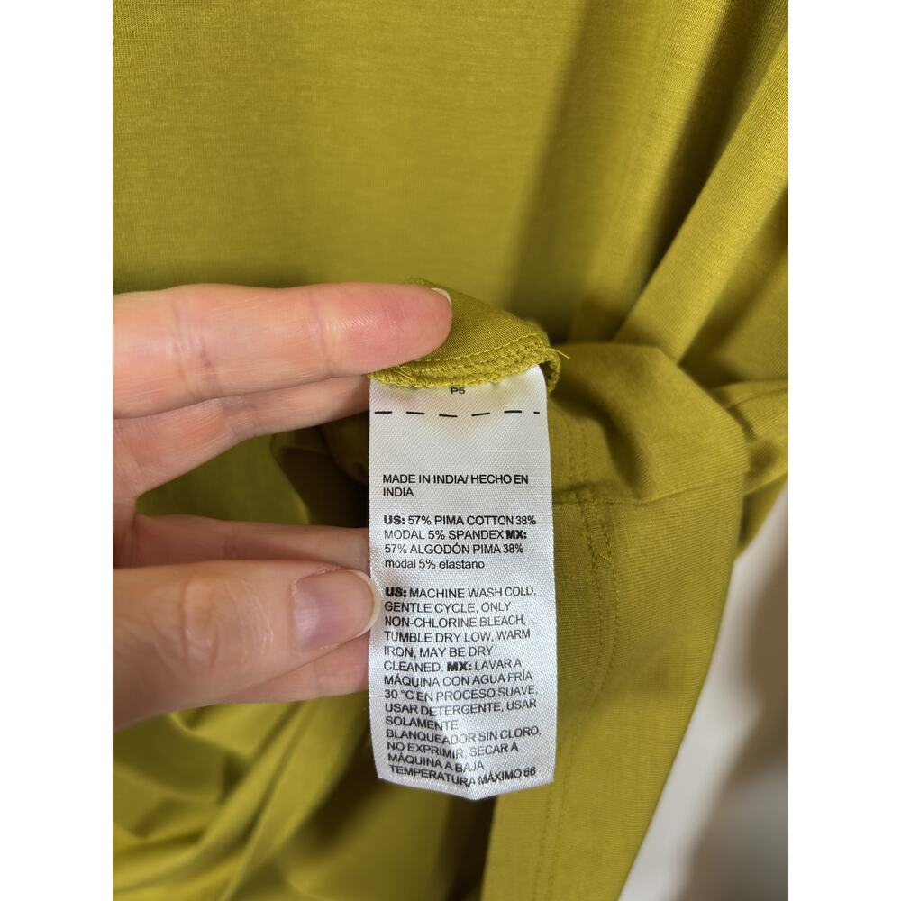 Chico's Touch of Cool Long Sleeve Tee Shirt Womens 3 XL Olive Green Pima Modal - Picture 4 of 5